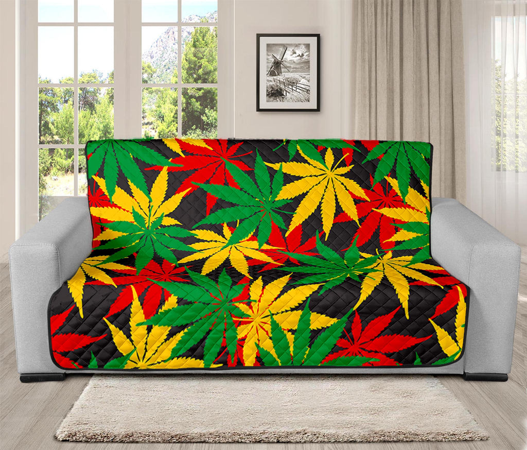 Classic Hemp Leaves Reggae Pattern Print Futon Protector