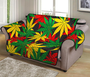 Classic Hemp Leaves Reggae Pattern Print Loveseat Protector