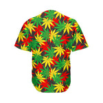 Classic Hemp Leaves Reggae Pattern Print Men's Baseball Jersey