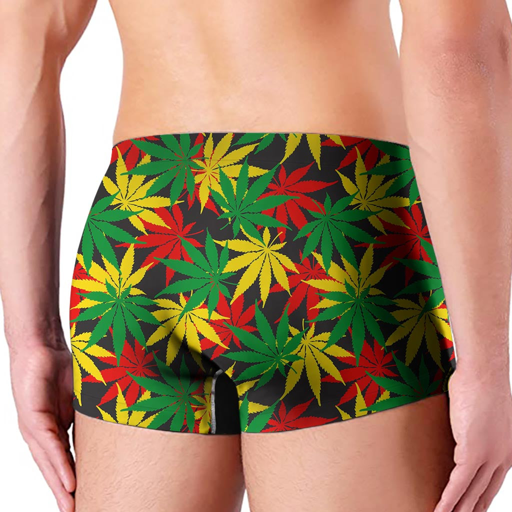 Classic Hemp Leaves Reggae Pattern Print Men's Boxer Briefs