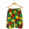 Classic Hemp Leaves Reggae Pattern Print Men's Shorts