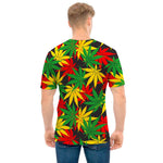 Classic Hemp Leaves Reggae Pattern Print Men's T-Shirt