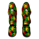 Classic Hemp Leaves Reggae Pattern Print Muay Thai Shin Guard