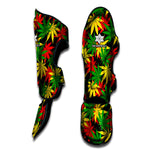 Classic Hemp Leaves Reggae Pattern Print Muay Thai Shin Guard