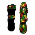 Classic Hemp Leaves Reggae Pattern Print Muay Thai Shin Guard