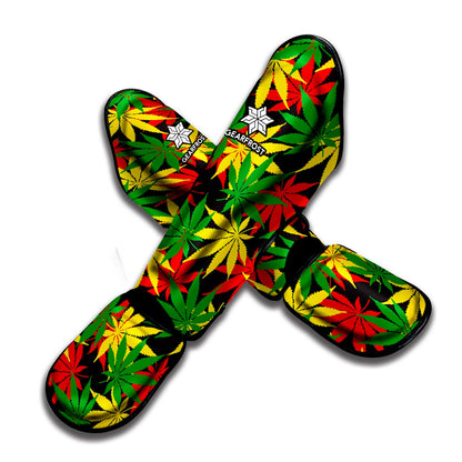 Classic Hemp Leaves Reggae Pattern Print Muay Thai Shin Guard