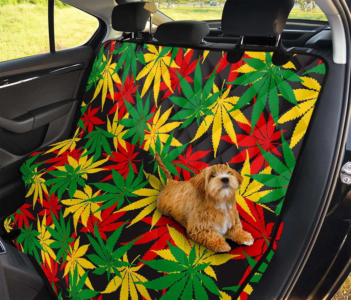 Classic Hemp Leaves Reggae Pattern Print Pet Car Back Seat Cover