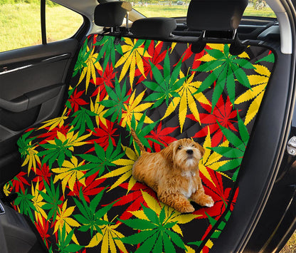Classic Hemp Leaves Reggae Pattern Print Pet Car Back Seat Cover