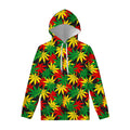 Classic Hemp Leaves Reggae Pattern Print Pullover Hoodie