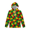 Classic Hemp Leaves Reggae Pattern Print Pullover Hoodie