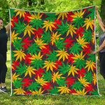 Classic Hemp Leaves Reggae Pattern Print Quilt