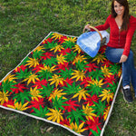 Classic Hemp Leaves Reggae Pattern Print Quilt