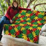 Classic Hemp Leaves Reggae Pattern Print Quilt