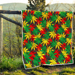Classic Hemp Leaves Reggae Pattern Print Quilt