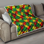 Classic Hemp Leaves Reggae Pattern Print Quilt