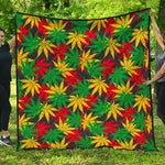 Classic Hemp Leaves Reggae Pattern Print Quilt