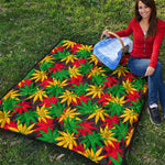 Classic Hemp Leaves Reggae Pattern Print Quilt