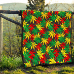 Classic Hemp Leaves Reggae Pattern Print Quilt