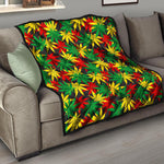 Classic Hemp Leaves Reggae Pattern Print Quilt