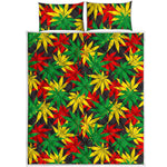 Classic Hemp Leaves Reggae Pattern Print Quilt Bed Set