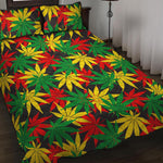 Classic Hemp Leaves Reggae Pattern Print Quilt Bed Set