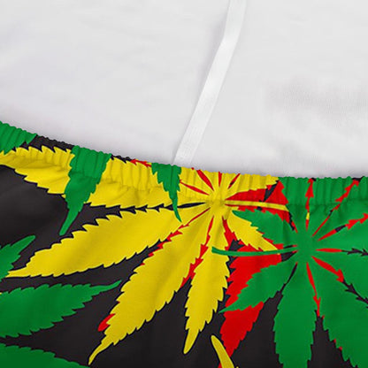 Classic Hemp Leaves Reggae Pattern Print Sofa Cover