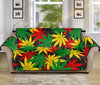 Classic Hemp Leaves Reggae Pattern Print Sofa Protector