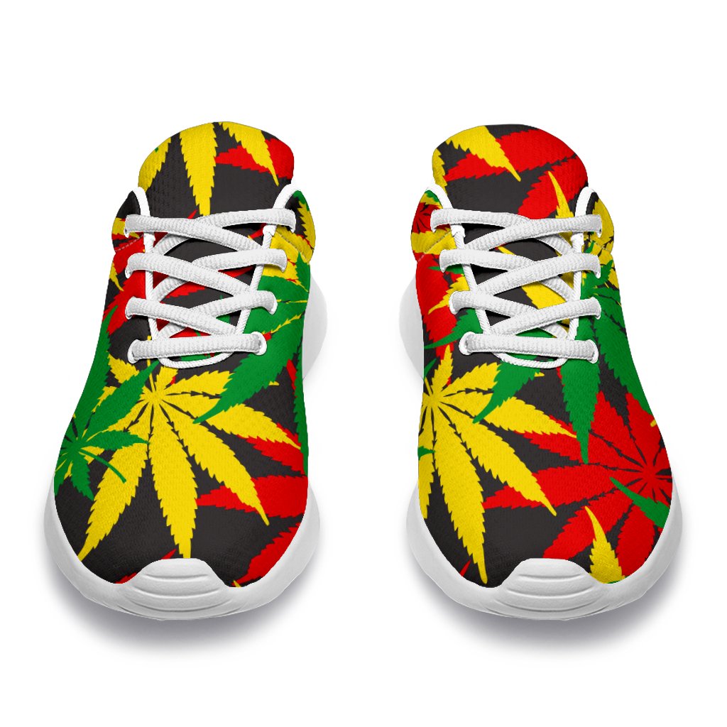 Classic Hemp Leaves Reggae Pattern Print Sport Shoes GearFrost