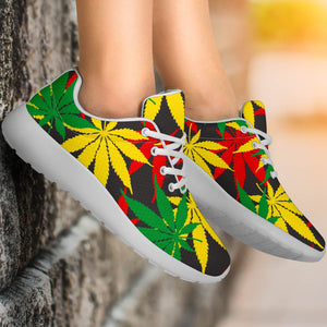 Classic Hemp Leaves Reggae Pattern Print Sport Shoes GearFrost