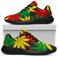 Classic Hemp Leaves Reggae Pattern Print Walking Shoes