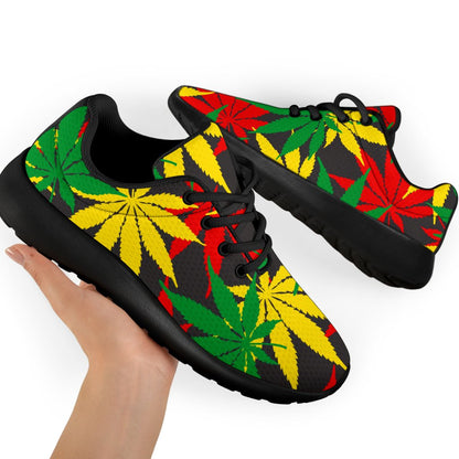 Classic Hemp Leaves Reggae Pattern Print Sport Shoes GearFrost