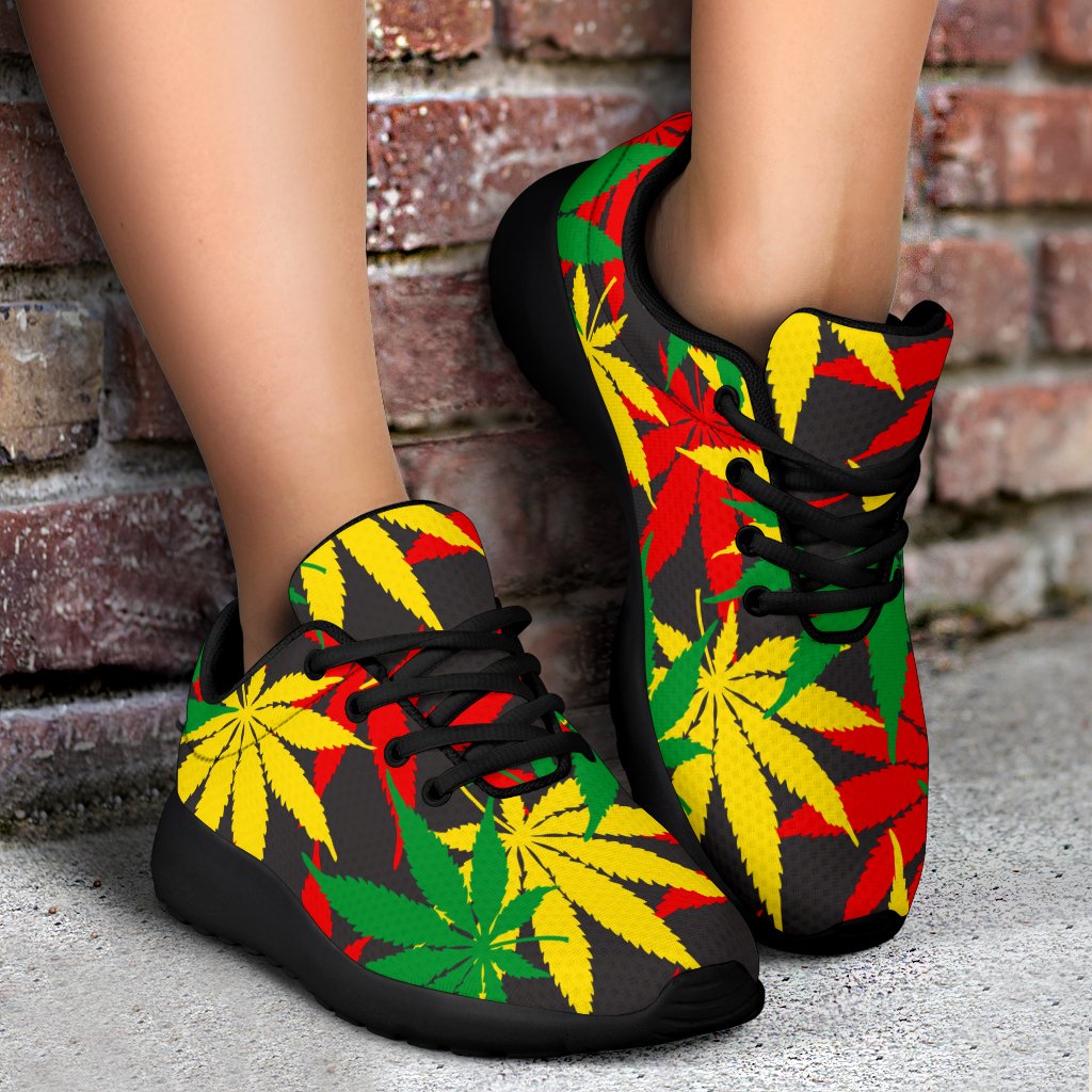 Classic Hemp Leaves Reggae Pattern Print Sport Shoes GearFrost