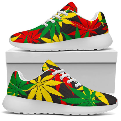 Classic Hemp Leaves Reggae Pattern Print Sport Shoes GearFrost