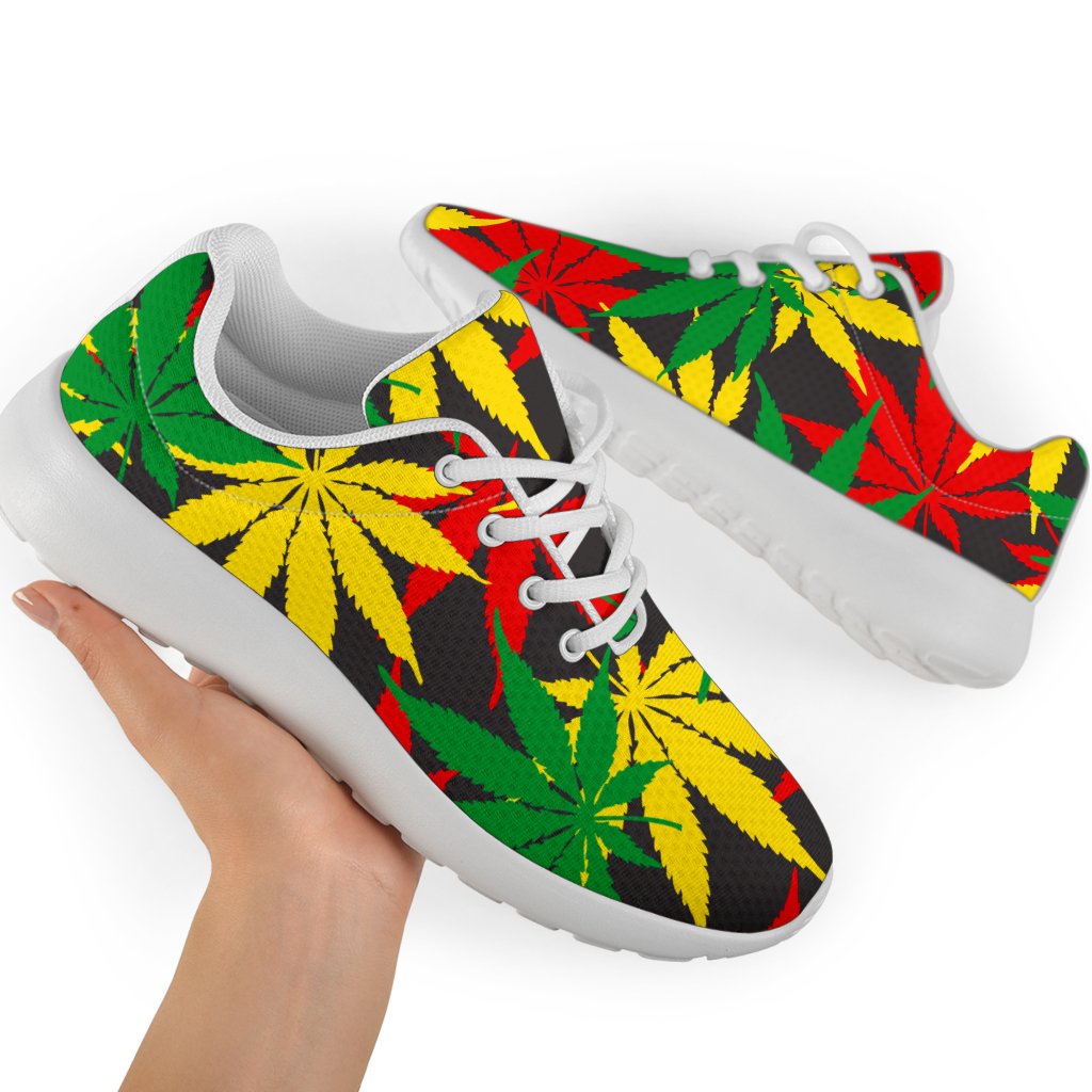 Classic Hemp Leaves Reggae Pattern Print Sport Shoes GearFrost