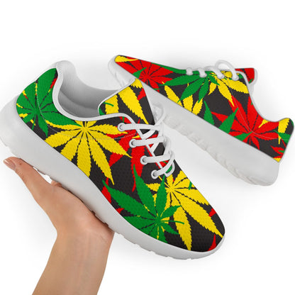 Classic Hemp Leaves Reggae Pattern Print Sport Shoes GearFrost