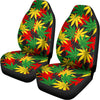 Classic Hemp Leaves Reggae Pattern Print Universal Fit Car Seat Covers