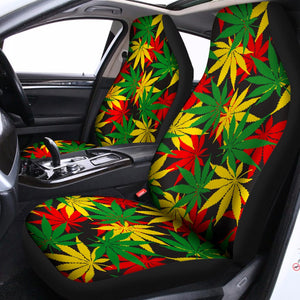 Classic Hemp Leaves Reggae Pattern Print Universal Fit Car Seat Covers