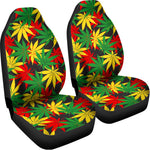 Classic Hemp Leaves Reggae Pattern Print Universal Fit Car Seat Covers