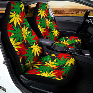 Classic Hemp Leaves Reggae Pattern Print Universal Fit Car Seat Covers
