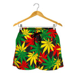 Classic Hemp Leaves Reggae Pattern Print Women's Shorts