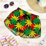 Classic Hemp Leaves Reggae Pattern Print Women's Shorts