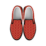 Classic Japanese Pattern Print Black Slip On Shoes