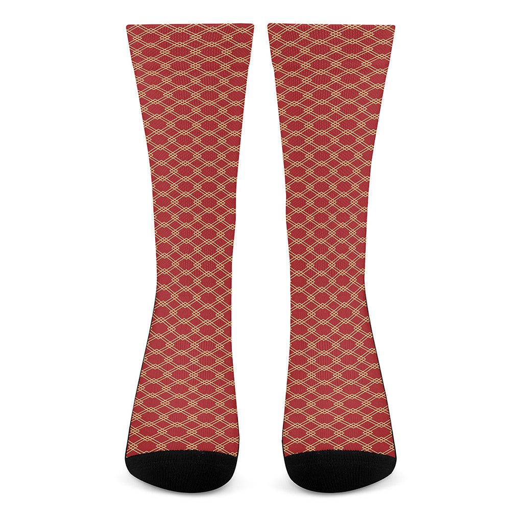 Classic Japanese Pattern Print Crew Socks