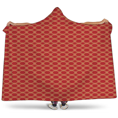 Classic Japanese Pattern Print Hooded Blanket
