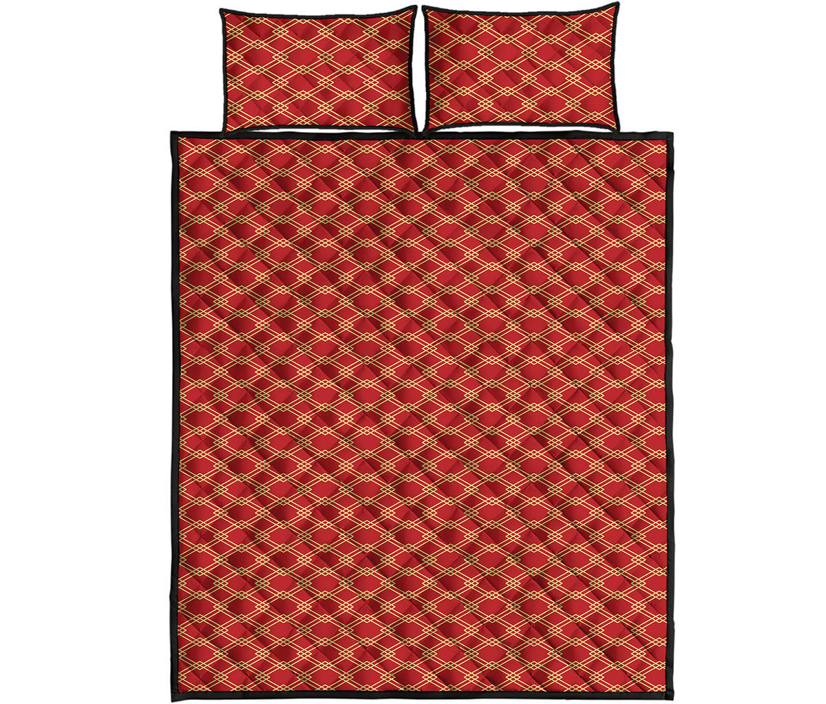 Classic Japanese Pattern Print Quilt Bed Set