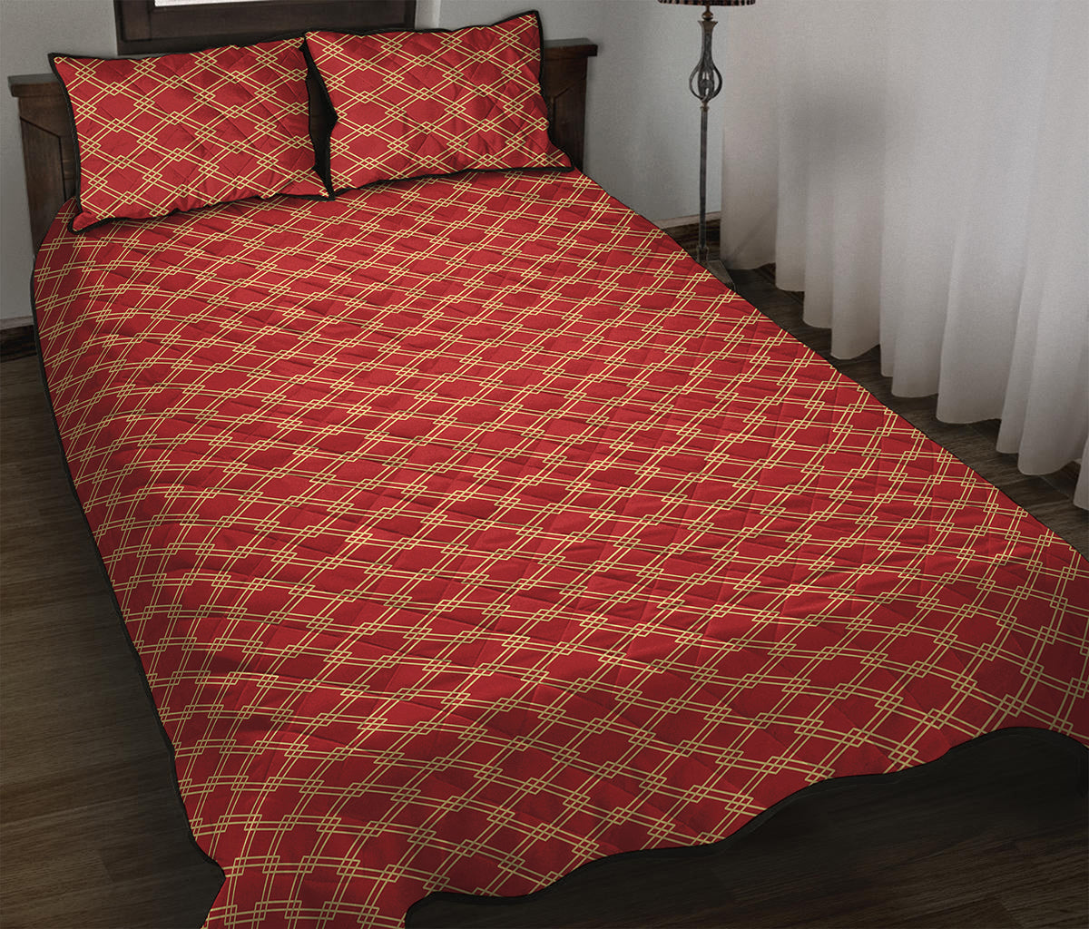 Classic Japanese Pattern Print Quilt Bed Set