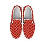 Classic Japanese Pattern Print White Slip On Shoes