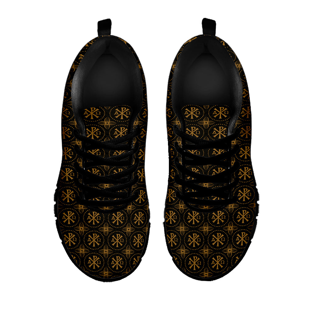 Classic Orthodox Pattern Print Black Sneakers
