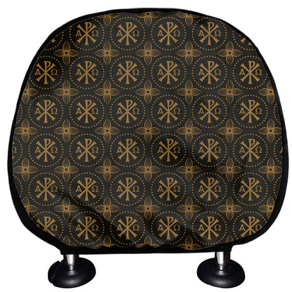 Classic Orthodox Pattern Print Car Headrest Covers