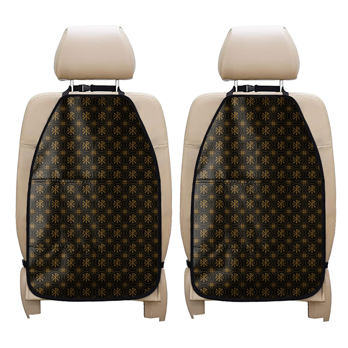 Classic Orthodox Pattern Print Car Seat Organizers